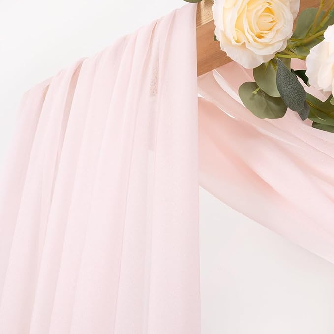 MLMC Blush Pink Wedding Arch Draping Fabric 1 Panel 29" x 20 FT Extra Long - Image 2
