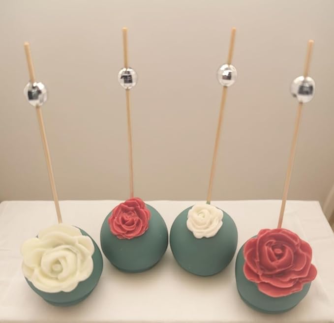 4 Pcs Rose Flower Silicone Molds, Fondant Cake Flower Mold Silicone Polymer - Image 5