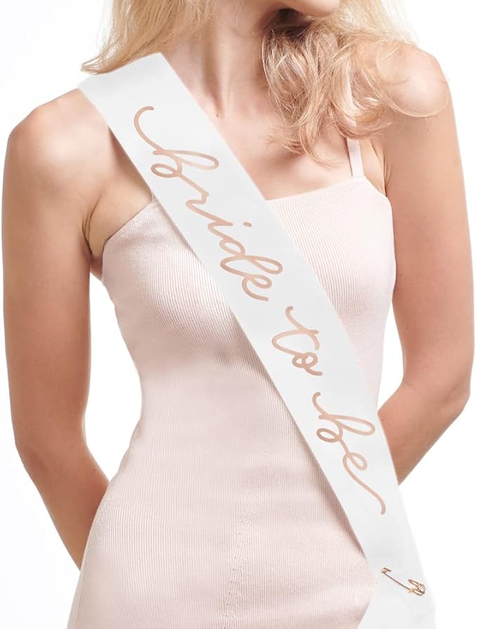 xo, Fetti Bride to Be Sash | Bachelorette Party Decorations White + Rose Gold by xoFetti