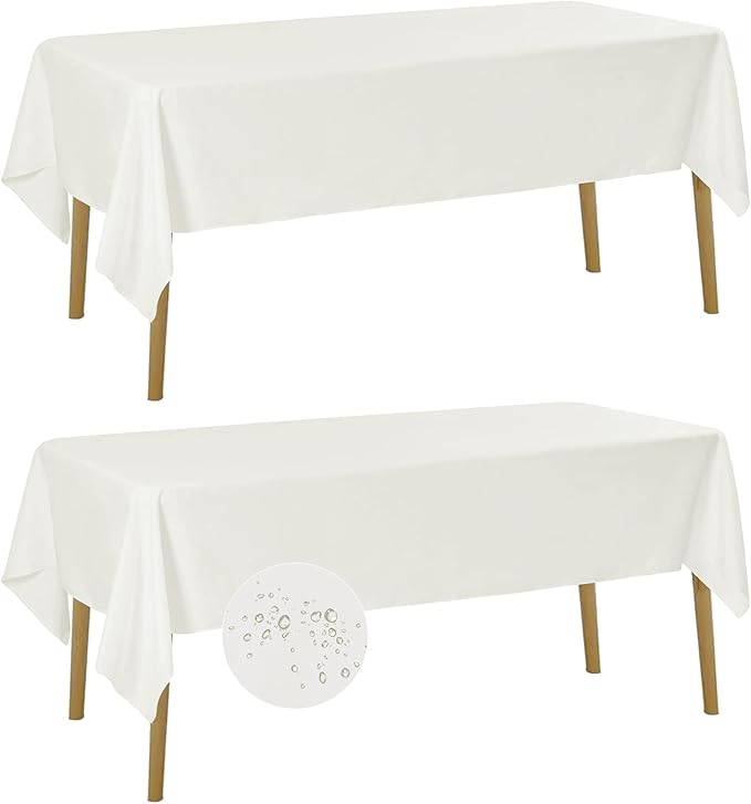 Fokitut 2 Pack Waterproof Rectangle Tablecloth, 60x102 Inch, Stain Resistant by BalsaCircle