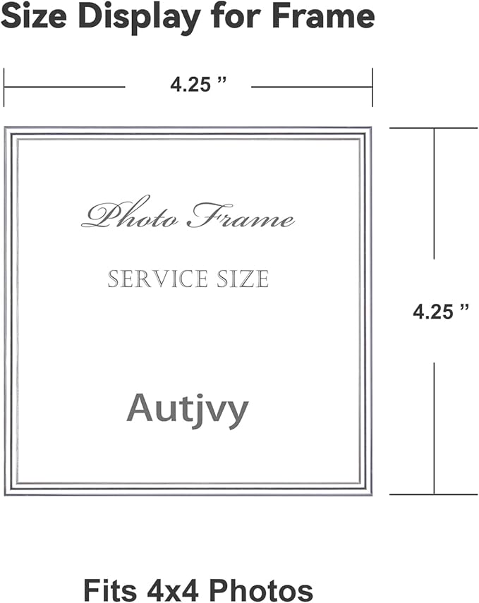 4x4 Picture Frame Silver Brushed Modern Simple Thin Aluminum Metal Photo Frame - Image 2