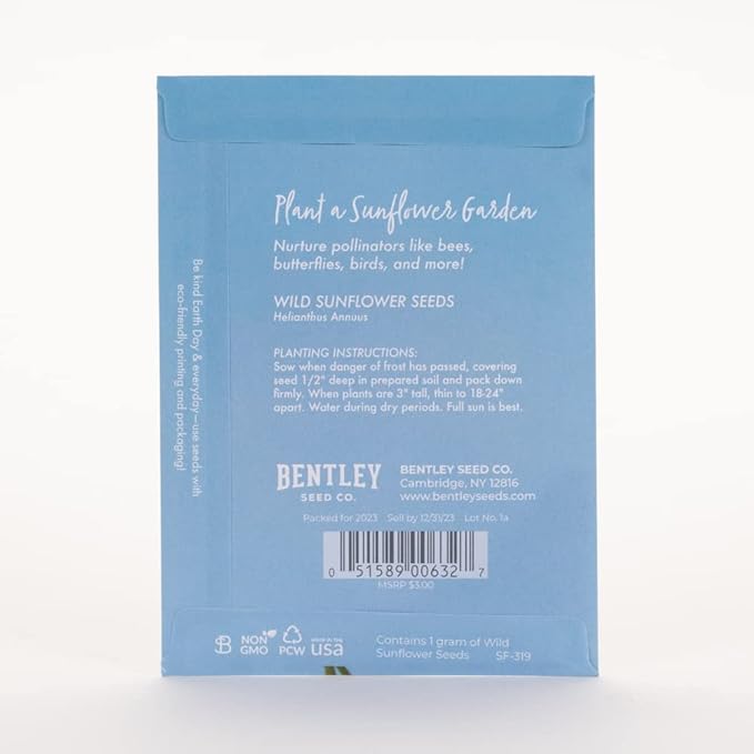 25 Earth Day Wild Sunflower Seed Packets - Image 3