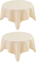 2 Pack Small Square Table Cloth 36X36 Inch Beige Washable Fabric Tablecloth by mylacerhome