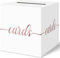 QIKSION White Wedding Card Box, Rose Gold Foil Gift Card Box by QIKSION
