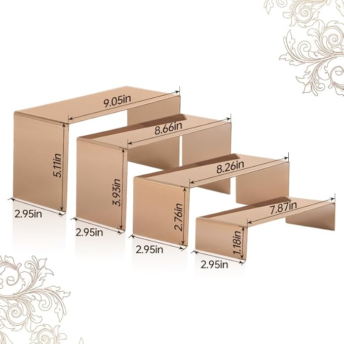 4 Pcs Stainless Steel Display Risers, Display Stand - Image 2