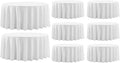 Round Tablecloth 120 Inch 8 Pack White Tablecloths Washable Decorative Linen by AOCOZHomeLifeMuseum