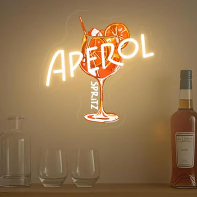 Aperol Spritz Cocktail Neon Sign, Cocktail Room Wall Decor, Aperol Spritz - Image 3