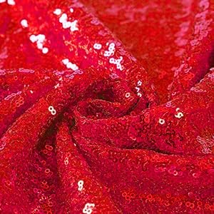 Red Sequin Backdrop Curtain 2FTX8FT 2 Panels Sparkly Backdrop Drapes Polyester - Image 5