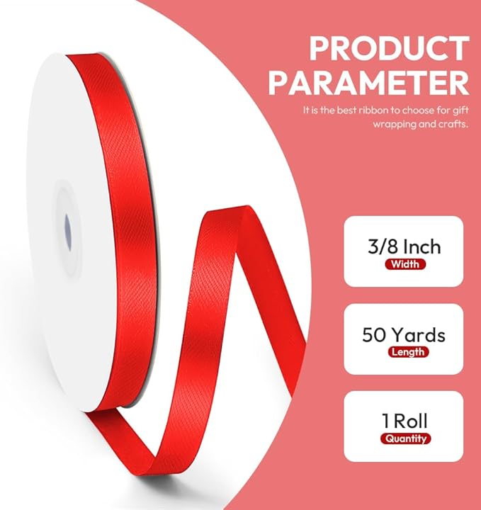 3/8" x 50 Yards Satin Ribbon - Image 2