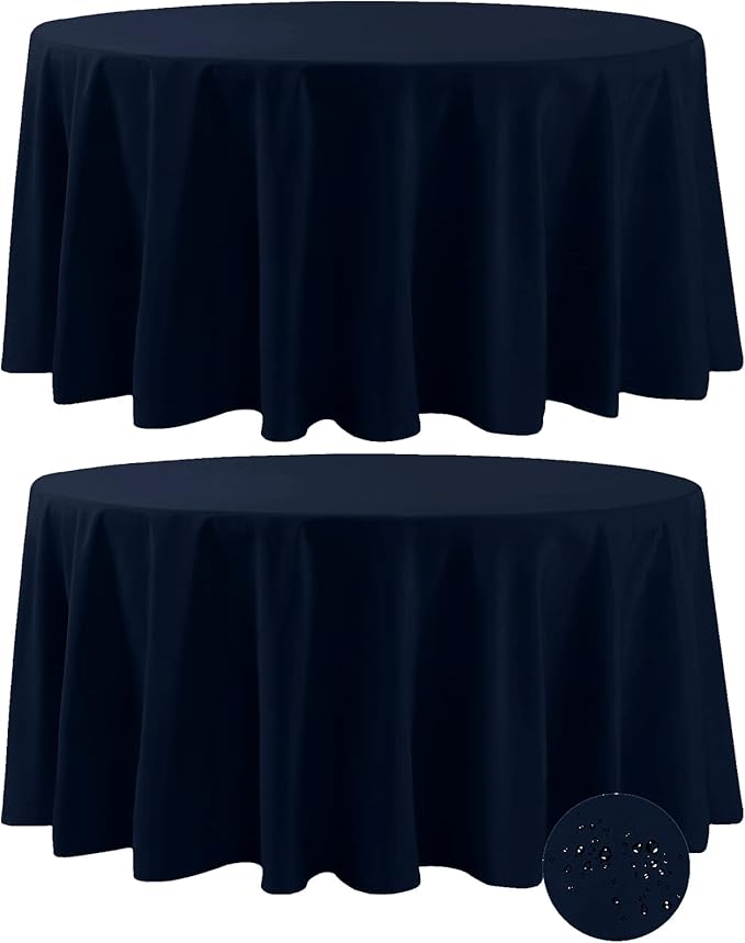 Fokitut 2 Pack Waterproof Round Tablecloth, 108 Inch, Stain Resistant and by BalsaCircle
