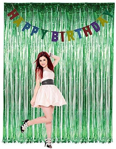 BEISHIDA 2 Pcs Green Door Streamers Tinsel Curtain Party Streamers Backdrop - Image 6