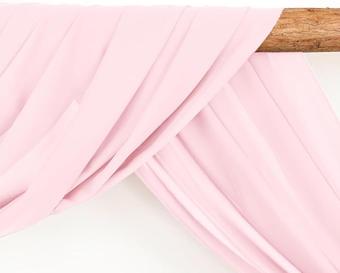 Wedding Arch Draping Fabric 2 Panels 30'' x 18FT Blushing Pink Sheer Chiffon - Image 3
