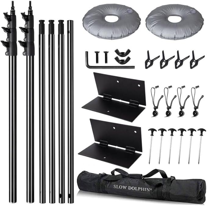 SLOW DOLPHIN Pipe and Drape Photography Backdrop Stand Kit Adjustable Photo - Image 3