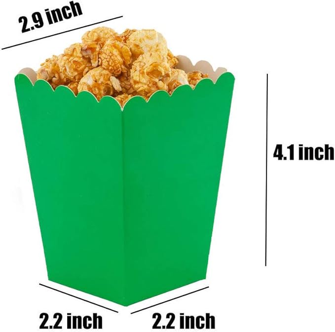 Green Popcorn Boxes Mini Paper Popcorn Box Cardboard Popcorn Container - Image 2