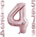 GOER 2 Pcs 42 Inch Rose Gold Foil Balloons Number 4, Huge Number Balloons by GOER