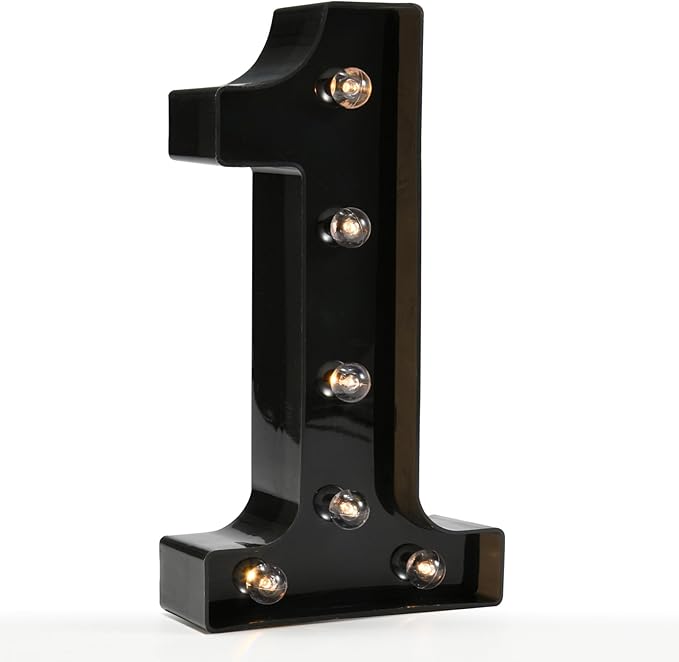 OYCBUZO Light Up Black Alphabet Marquee Number Sign LED Marquee Number Lights by OYCBUZO