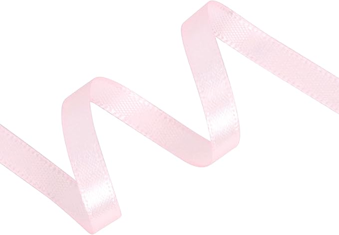 Baby Pink Satin Ribbon 1/4 inch X Continuous 25 Yards, Single Face Polyester - Image 2