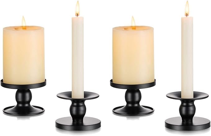 Romadedi Candle Holders for Pillar Candles, Small Metal Candle Stick Candle by ROMADEDI