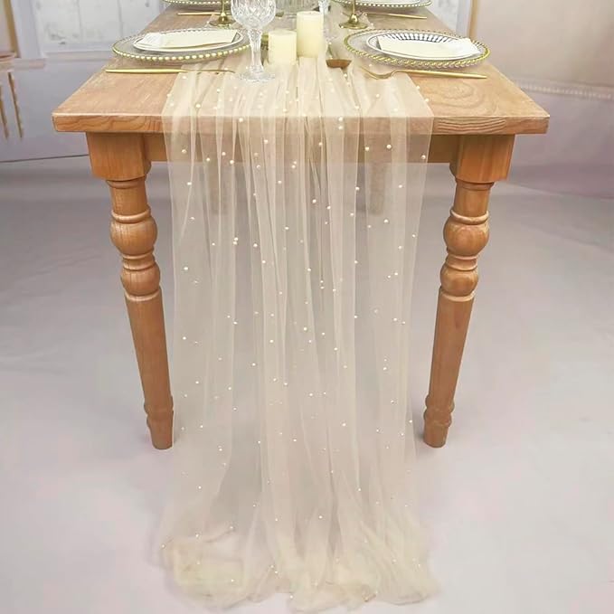 EHLDekol Pearl Table Cloth Elegant Polyester Table Runner - Image 7