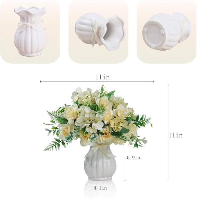 LESING Artificial Rose Silk Hydrangea Flowers Bouquets - Image 4