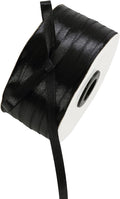1/4" x 230 Yards Black Satin Ribbon Single Faced Bulk Fabric Ribbons by Oakarbo