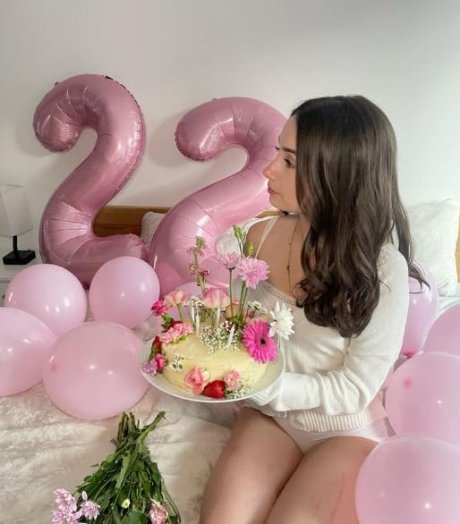 Big 40 Inch Pearlescent Pink 2 Number Balloon Birthday Decoration, Pearl Pink - Image 9