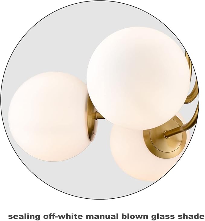 Modern Brushed Brass Gold 6-Light Ceiling Light - Image 6