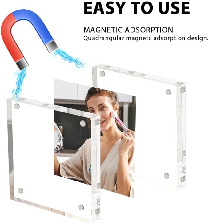 4 Pack Square Acrylic Picture Frames 4x4 Clear Photo Frame Business Card Frame - Image 3