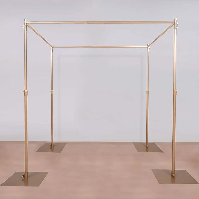 Tableclothsfactory 10ft | 4 Post Gold Metal DIY Photography Backdrop Stand - Image 5
