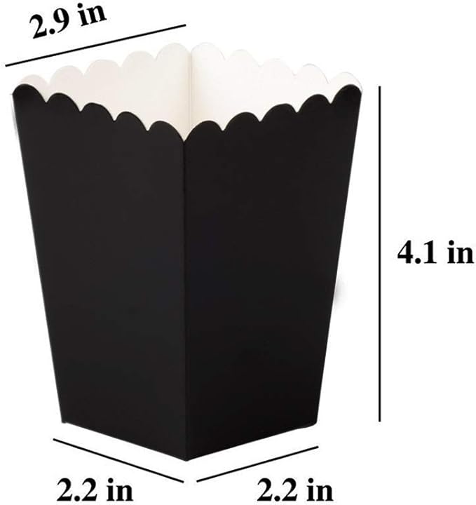 Black Popcorn Boxes Mini Paper Popcorn Box Cardboard Popcorn Container - Image 2