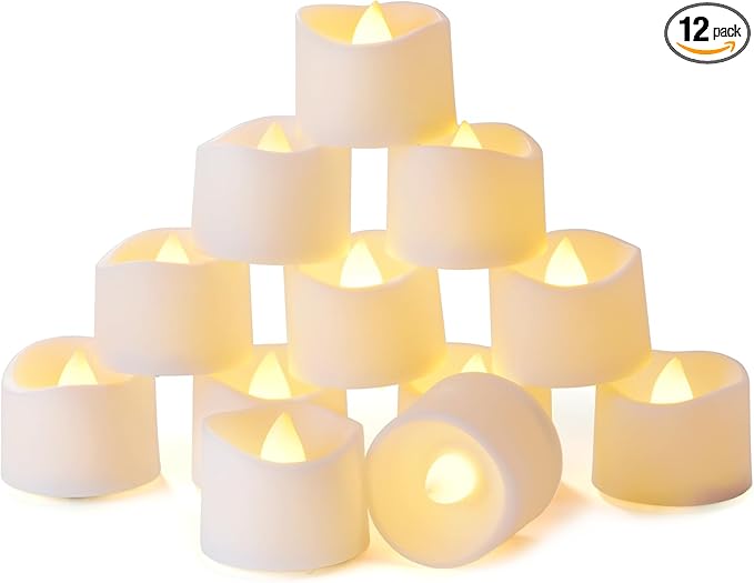 Homemory Timer Tea Lights Candles Battery Operated, 6H Timer Built-in, Auto On by Homemory