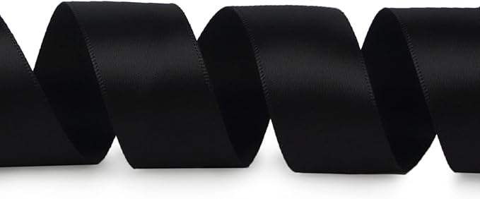 Ribbli Double Faced Black Satin Ribbon, 1” x Continuous 25 Yards, Use - Image 2