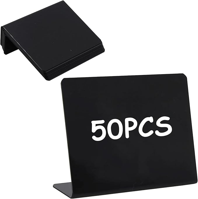 50Pcs Food Labels for Party Buffet PVC Erasable Writing Pad Mini Chalkboard by Unknown