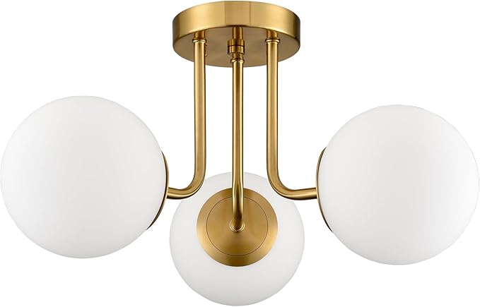 Modern Brass Gold 3-Light Ceiling Light by SHAWNKEY