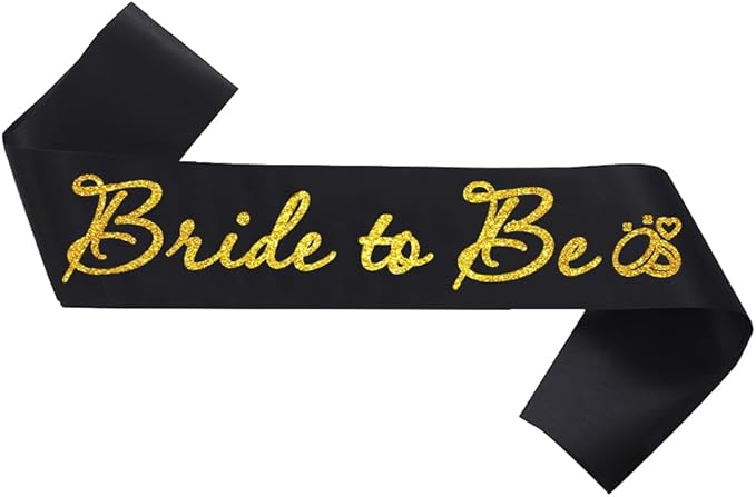 Black Bride to Be Sash for Bridal Shower Bachelorette Party Wedding Hen Party by Unknown