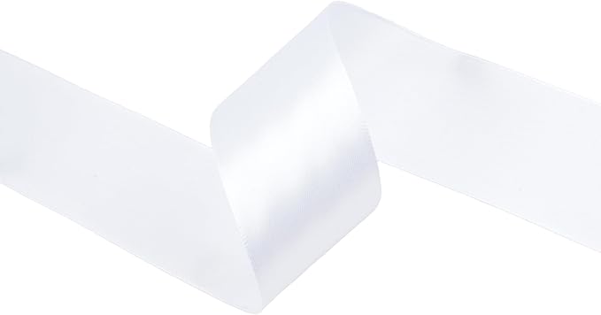 White Satin Ribbon 1-1/2 inch X Continuous 100 Yards, Single Face Polyester - Image 2