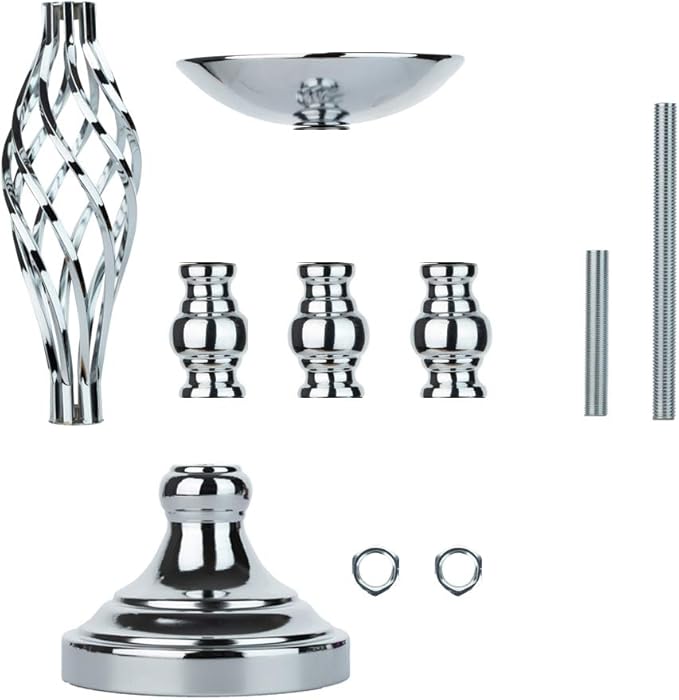 LANLONG 2pcs Metal Silver Candle Holders Road Lead Table Centerpiece Stand - Image 7