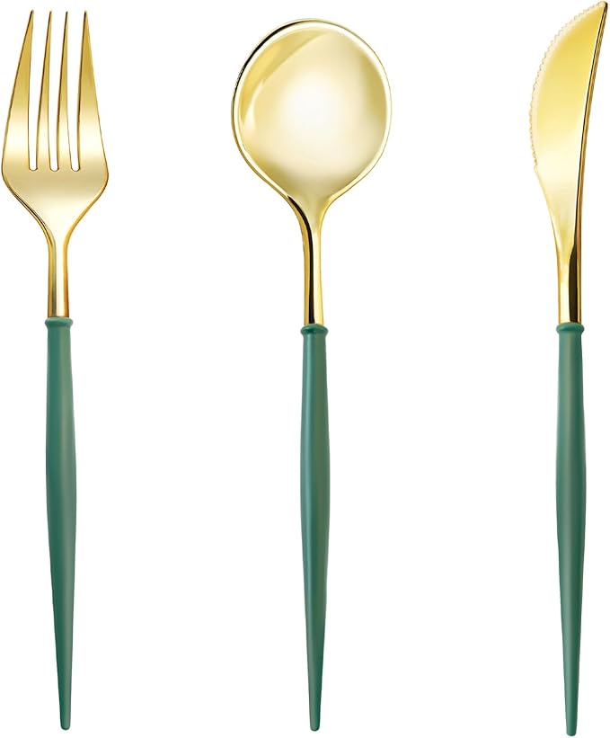 Lullaby 150PCS Gold Plastic Silverware by LULLABY