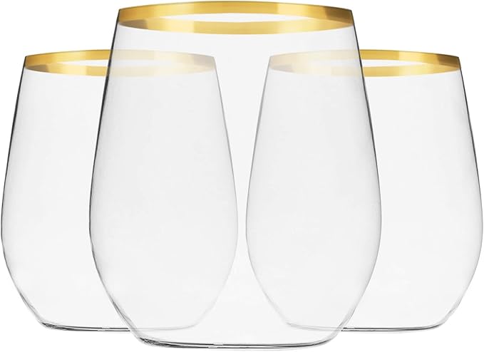 Munfix 48 Pack Plastic Stemless Wine Glasses - Image 2