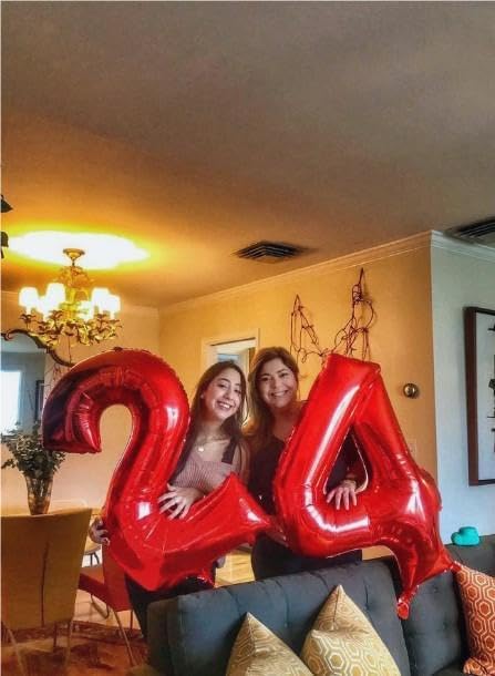 Number Balloon 40 Inch Red 4 Balloon, 4 14 24 34 40 44 48 New Years Balloons - Image 6
