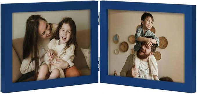 decorUhome Double 7x5 Picture Frame Horizontal, Engineered Wood Bifold Photo by decorUhome
