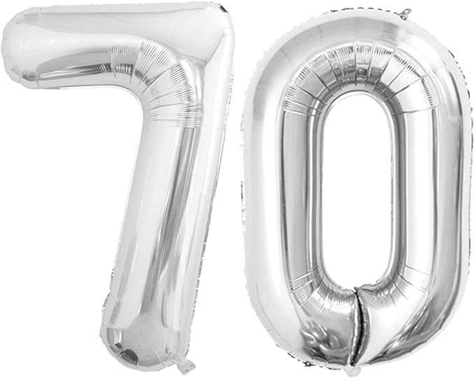 GOER Number 70 Balloons for 70th Birthday Party Decorations, 42 Inch Jumbo Foil by GOER