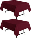 sancua 2 Pack Burgundy Tablecloth 54 x 54 Inch, Stain and Wrinkle Resistant by sancua