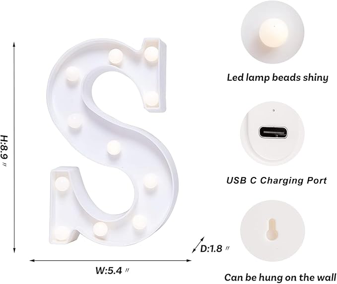 Foaky Rechargeable LED Letter Lights Sign Marquee Light Up Letters Sign - Image 3