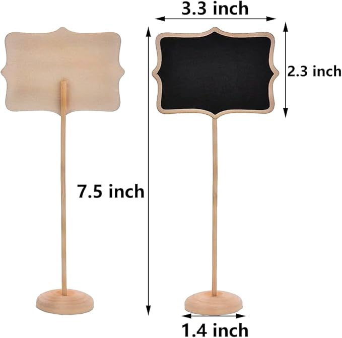 20PCS Wood Mini Chalkboard Sign and Replacement Stickers, Food Labels - Image 2