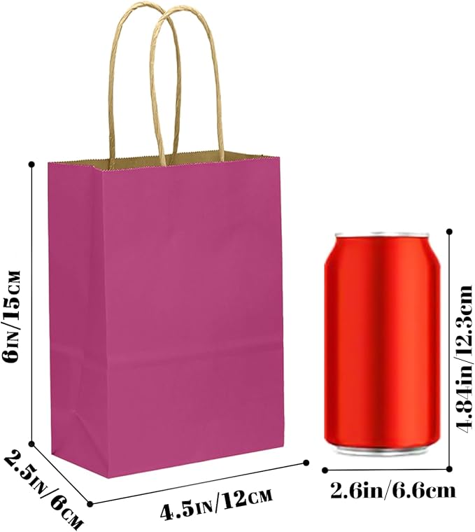 qiqee 24 Pcs Rosy Mini Paper Gift Bags - Image 4