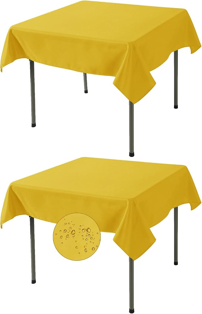 Fokitut 2 Pack Waterproof Square Tablecloth, 52x52 Inch, Stain Resistant and by BalsaCircle