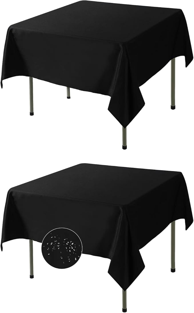 Fokitut 2 Pack Waterproof Square Tablecloth, 70x70 Inch, Stain Resistant and by BalsaCircle