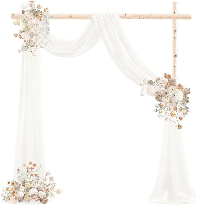 Ivory Wedding Arch Draping Fabric 2 Panels 29" x 20 FT White Drapes - Image 2