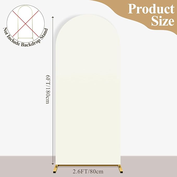 Ledido Wedding Arch Backdrop Cover 6FT Arch Covers Fitted Stretchy Spandex - Image 6